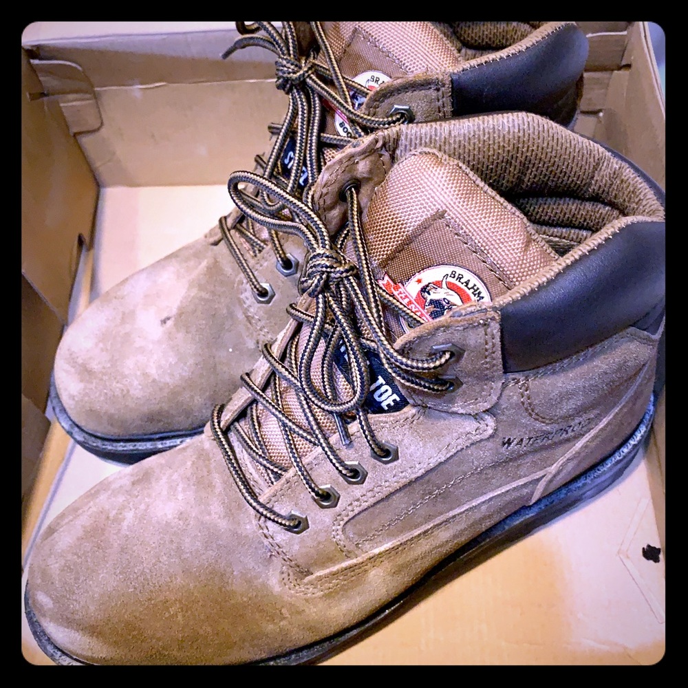 Mens Brahma 9.5 Steel Toe waterproof leather boots